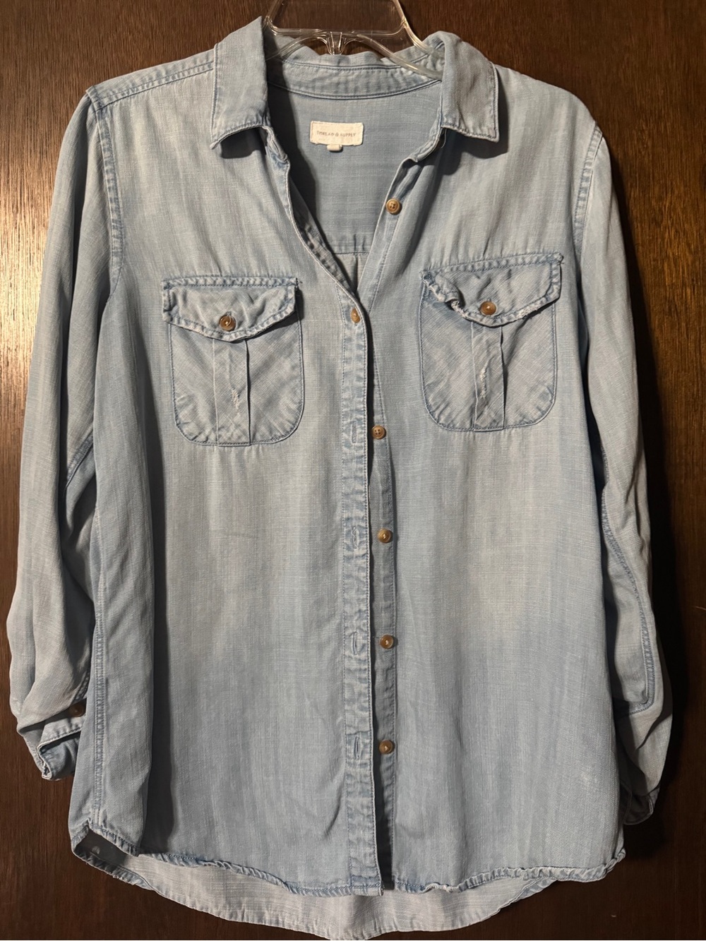 Soft denim button down M
